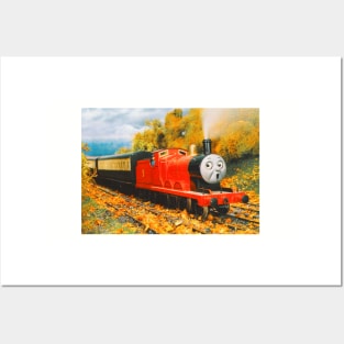 Autumn Postcard of James the Red Engine Posters and Art